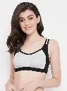 Clovia Women's Sports Bra Grey